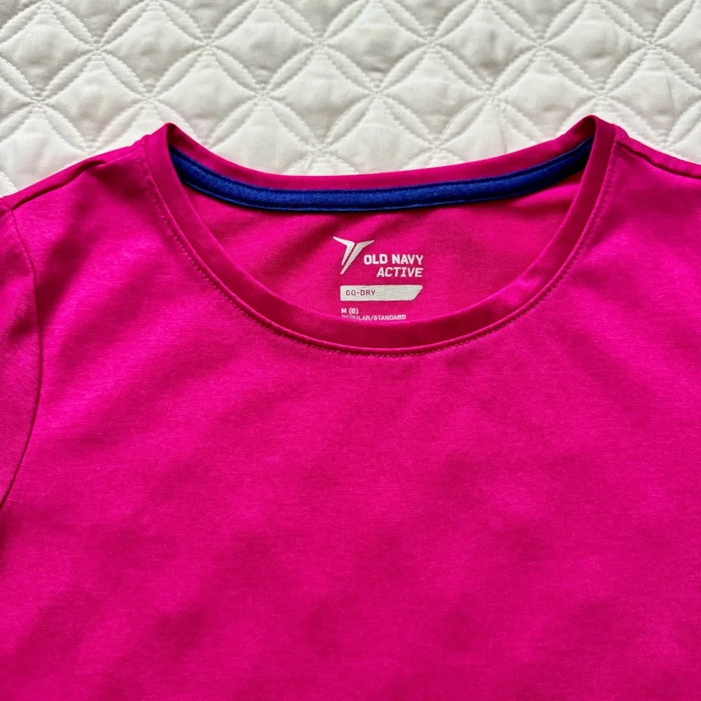 Old Navy Active Girls Go-Dry Crew Long Sleeve Shirt Pink Size Medium 8